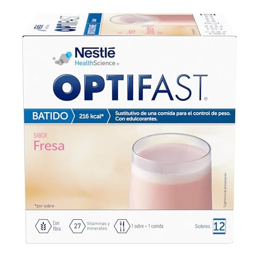 Optifast Batidos para Adelgazar – Sabor Fresa – 12 Sobres de 55 g - Batidos Sustitutivos de Comida – Ayuda a Mantener el Peso o a Adelgazar Rápido y Efectivo Mujer y Hombre