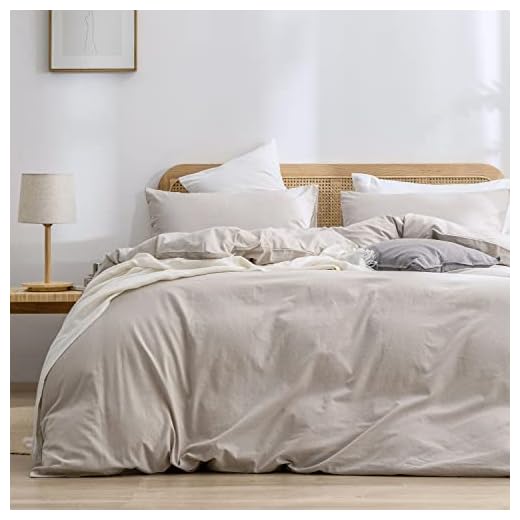 BESTOUCH Juego de Funda de edredón 100% algodón Lavado, Tacto súper Suave, cómodo, Elegante, Ligero, Juego de Ropa de Cama de 3 Piezas, Lino Liso, Color Gris, tamaño Queen