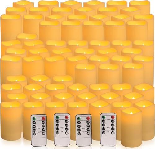 Bougies LED sans flamme – Lot de 72 avec télécommandes et minuterie, étanches, ambiance festive et sécurisée