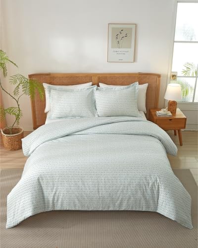 Image of Duvet Cover Queen Size Set - Extra Soft Floral Duvet Cover 90 x 90 with 2 Pillow Shams - Comfy, Breathable Floral Bedding Set - Hotel Luxury & Fade Free with Zipper Closures and Ties - Talavera Garden