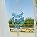 Liyujuping Wind Chimes for Outside,Handcrafted Capiz Shells Wind Chime for Indoor/Outdoors,Garden Decoration of Coastal Style,Great Gift for Shells Wind Chimes Lovers and More (Blue)