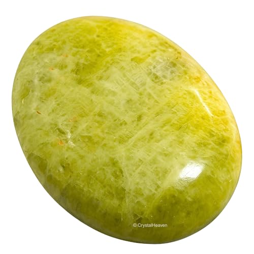 Image of Yellow Aquamarine Crystal Palm Pebbles Stones for Anxiety Stress Relief Massage - AAA Grade Original Healing Gemstone Agate Palm Stone for Yoga Meditation Spiritual Reiki Feng Shui