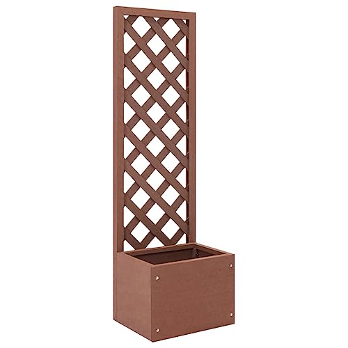 ZQQLVOO Macetero grande exterior balcón jardinera enrejado con jardinera 40 x 30 x 135 cm WPC robusto y decorativo diseño de jardín para múltiples aplicaciones