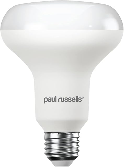 paul russells Warm White E27 Spotlight 11W LED Reflector R80 Light Edison Screw 75w Equivalent Bulb 1050 Lumen 2700K Frosted 120° Beam Angle ES Energy Saving Lightbulbs, Pack of 1