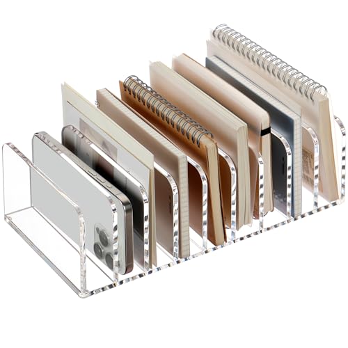 SANRUI Clear Desk Mail Organizer, 9 Compartments Acrylic Office Document