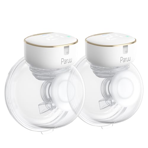 Image of Paruu R10 Wearable Breast Pump Hands-Free, Electric Portable Breast Pump with 4 Modes & 12 Levels, Rechargeable & Smart Display, Memory Function, 19/21/25mm Flange, 2 Pack