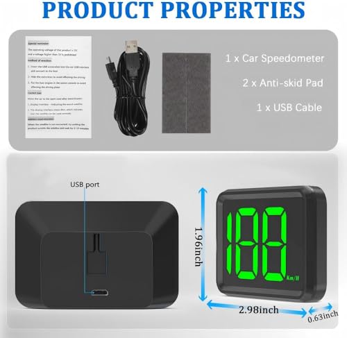 Image of GPS Speedometer for Car with KM /H Speed,Digital Speedometers for Cars with USB Plugs and Real-Time Display,5V Cars Speedometer Display Car Tools for Accurate Speed Monitoring (KM /H)