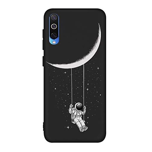Everainy kompatibel med Samsung Galaxy A50 2019 skal silikon stötfångare gummi fodral skal för Galaxy A50 2019 mobilskal stöttålig TPU stötfångare skyddsskal (astronaut)