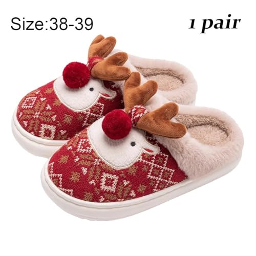 Chaussons de Noël en coton chaud et antidérapants pour intérieur - 8