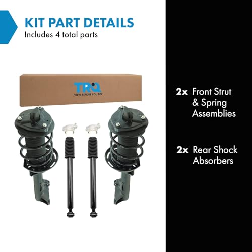 Image of TRQ Front and Rear Complete Strut Assembly & Shock Absorber Kit Complete Strut & Coil Spring Assembly Compatible with 2012-2013 Mercedes-Benz C250 2008-2011 C300 2008-2014 C350 Rear Wheel Drive