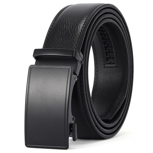 FALAN MULE Mens Belt,Slide Leather Ratchet Belt for Mens Dress Casual,Size Adjustable