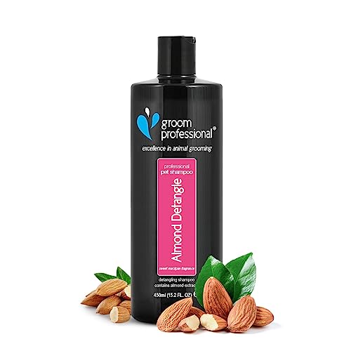 GROOM PROFESSIONAL Almond Detangle Hundeshampoo - Entwirrendes Shampoo für Hunde - Hundeshampoo Gegen Geruch - Beseitigt Verfilzungen & Verknotungen - Für Verfilzte & Verknotete Mäntel, 450ml