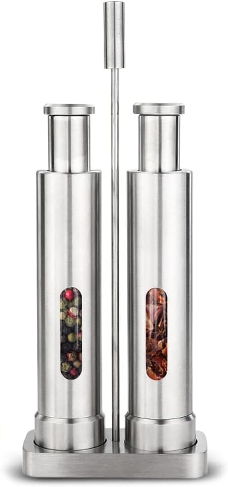 Manual Pepper Mill Salt Shakers Thumb Push -handed Grinder Stainless Steel Spice Sauce Grinders Stick Kitchen Tools