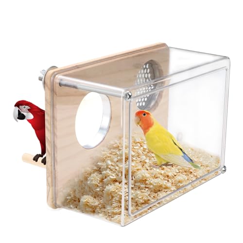 Nichoir cage oiseaux transparent en PET rectangulaire pour observer la nidification des canaris - 2