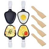 Kosmosta 4PCS Triangle Shape Non-Stick Coated Mini Iron Grill Cheese Pan Melting Accessories for Raclettes Replacement trays Raclette Dishes Mini...