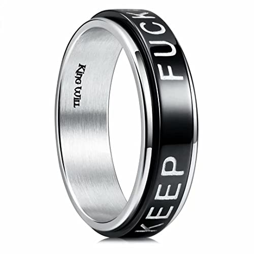 King Will Men Stainless Steel Rings 7mm Size 9
