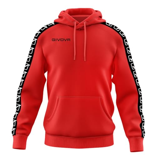 Sweatshirt capuche Givova confortable homme rouge XXXL