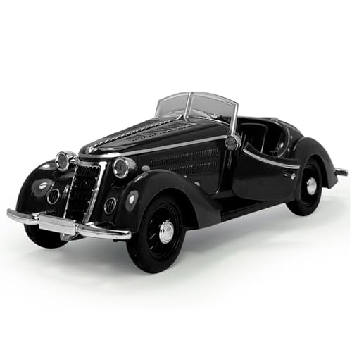Image of Scale Diecast Metal Vintage Toy Car Model Classic for Kids Light Sound Pull Back Openable Door Toy