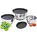 Coninx Rührschüssel Set Edelstahl – Salatschüssel 3er Set mit Deckel – Edelstahl Schüssel Set mit rutschfestem Boden – Rührschüssel spülmaschinenfest mit Ausguss und Messskala