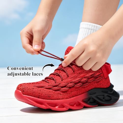 Image of JMFCHI Boys Girls Kids Sneakers Knitted Mesh Running Tennis Athletic Shoes | Breathable,Lightweight,Comfortable,Non-slip,Easy wear,Casual fashion,Indoor outdoor,Gym sport,Daily play,Little /Big Kid
