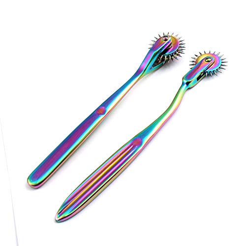 OdontoMed2011-Lot-of-2-Pieces-Rotating-Spur-Wartenberg-Pinwheel-1-2-Heads-Stainless-Steel-Multi-Color-Rainbow-Pin-Wheel-Diagnostic-Equipment