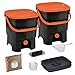 Produktbild Skaza Bokashi Organko Set (2 x 16 L) 2X Garten- und Küchenkomposter aus Recyceltem Kunststoff | Starterset mit Fermentationsaktivator Bokashi Organko 1 kg (Schwarz-Orange)