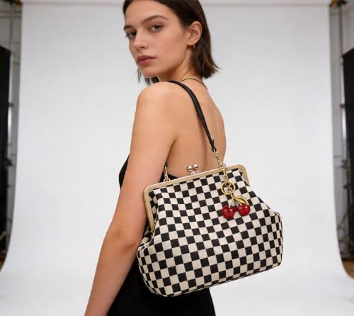 Bolso grande con cierre kisslock y asa superior miniatura 2