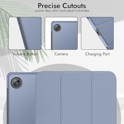 Image of Robustrion Cover for Samsung Galaxy Tab A11 Plus Cover Case 11 inch, Flip Cover Case for Samsung Galaxy Tab A11 Plus Cover /Tab A11+ Tablet Cover with Translucent Back - Blue Grey