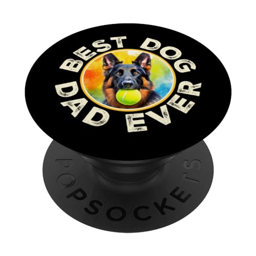 Regalo de acuarela Best Dog Dad Ever German Shepherd Dog PopSockets PopGrip Intercambiable