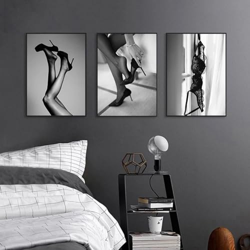 Toile de talons hauts noirs et blancs pour salon moderne chic dsdsgog