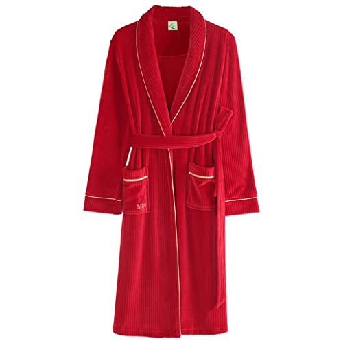 Peignoir rouge chaud LJIANGD avec isolation thermique et confort maximal