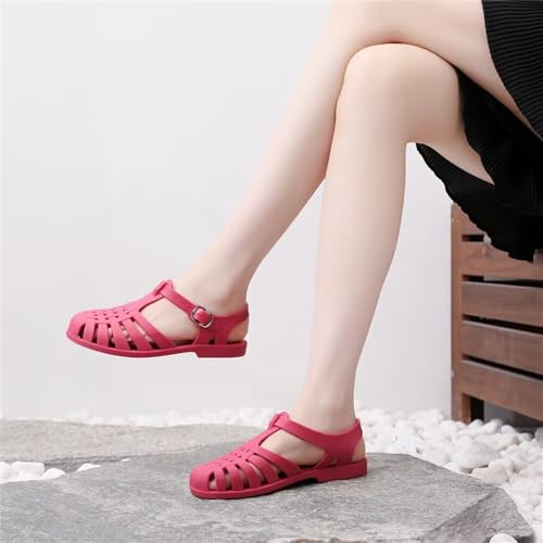 Image of Hee grand Crystal Jelly Heel Sandals for Women Summer Beach Jelly Shoes