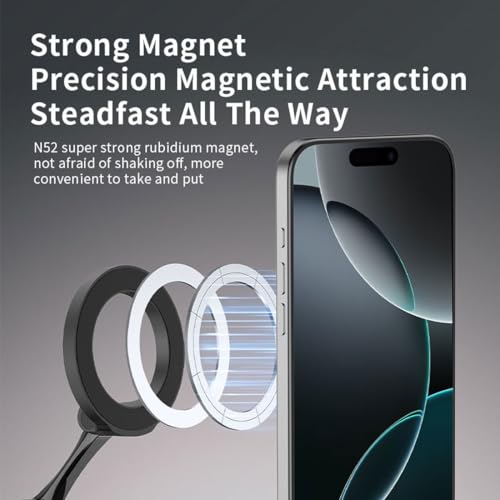 Image of PHOTOMAX Universal Magnetic Phone Stand - Zinc Alloy Foldable & Rotatable Mobile Holder for Desk, Cabinet & Travel | Strong Magnetic Grip, Compact & Durable Design (Universal Travel Phone Holder K828)
