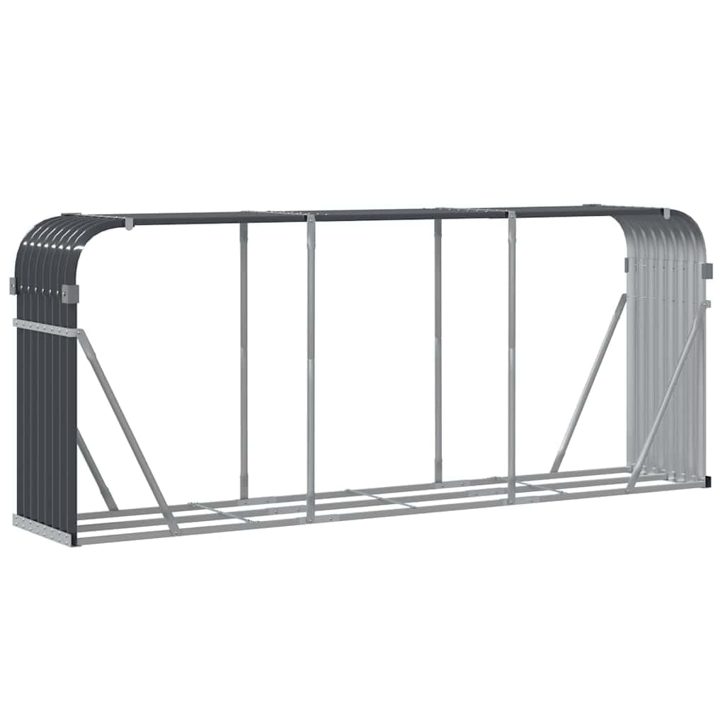 vidaXL Portalegna Acciaio Zincato Antracite 234x45x100 cm