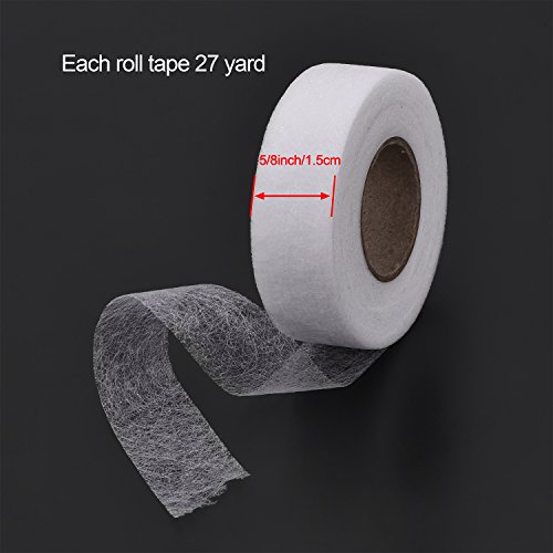 3 Pack 1/2 Inch Hemming Tape Fabric Fusible Web Tape Adhesive Iron-On Tape Each 27 Yards #TOP1