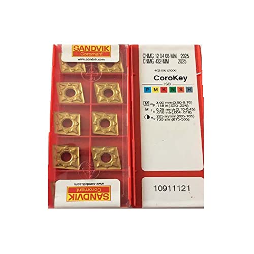 Sandvik Coromant 100% Original CNMG CNMG12 CNMG1204 CNMG 12 04 08 MM 2025 CNMG120408-MM 2025Medium Finishing Carbide Turning Inserts TurningTools