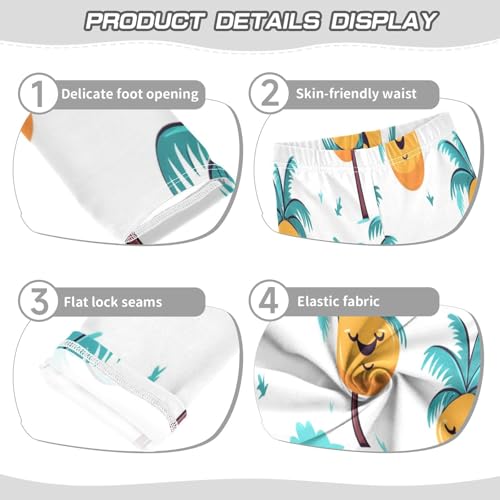 Bolaz Toddler Girls Leggings Printed Yoga Pants Leggings Blue Coconut Tree for Kids3