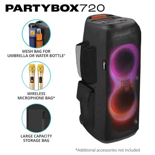 Image of JBL PartyBox 720 Portable Party Speaker with gSport Cargo Sleeve (Black)