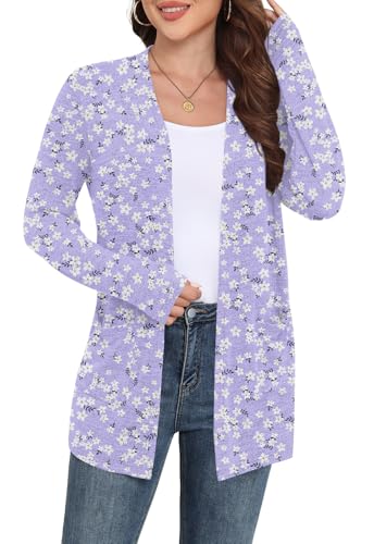 Image of Yincro Womens Lightweight Cardigan Long Sleeve Open Front Casual Sweater Cardigans with Pockets
