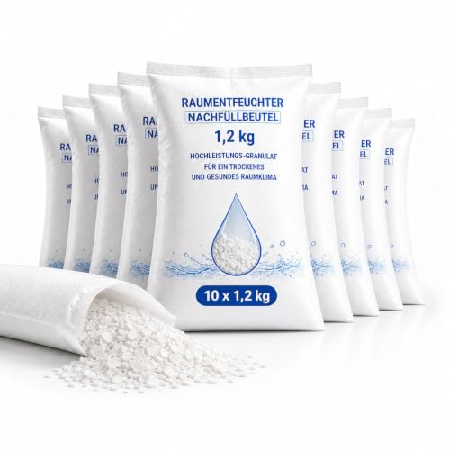VABIONO Nachfüllpackungen Granulat für Raumentfeuchter 10 x 1 2 kg