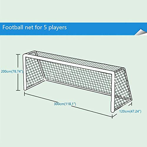 Tornetz Fußballtornetz, Fußball-Trainingsnetze, stoßfestes Fußballpfostennetz, tragbares Fußballnetz for Fußballspiele in Vereinen und Schulen Fussballnetze FüR Tore(300cm x 200cm)
