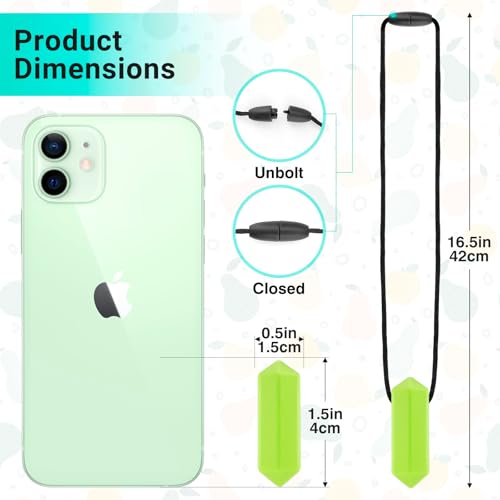 Image of Crayon Sensory Necklace 8 Pieces - Best for Autism, Biting and Teething Kids - Perfectly Textured Silicone Chewy Toy - Chewing Pendant for Boys & Girls - Chew Necklaces