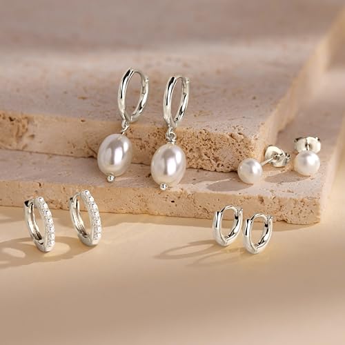 Image of Small Gold Huggie Hoop Earrings Set for Women Men Hypoallergenic 14K Plated Stack Cartilage Earrings, Sterling Silver Multiple Piercing Lightweight Mini Thin Cute Dainty Trendy Jewelry Gifts for Women