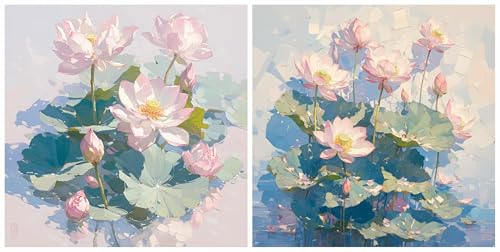 Kit peinture diamant lotus rose à offrir | Activité manuelle adulte et point de croix S-264