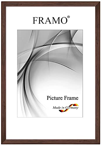 FRAMO Cornice foto 35 x 50 cm in legno massello | Marrone | Colore/dimensione selezionabile | cornici per manifesti | Puzzle | Poster | N°074