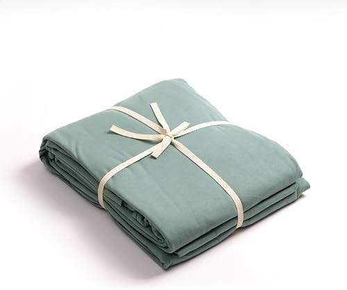 KINNS - GREEN 100% Cotton King Size Duvet Cover Sets with 2 Pillow Cases - Exceptionally Soft King Size Duvet Cover Sets Cotton Combed Jersey Duvet Cover - Cosy 100% Cotton Duvet Covers
