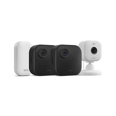 Blink Outdoor 4 + Mini 2 – Wireless smart security camera, two-year battery life, 1080p HD day and infrared night live view. Sync Module Core included – 2 camera system + Mini 2 (White)