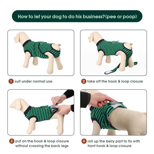 Combinaison de récupération chiens chats pour stopper le léchage des plaies abdominales