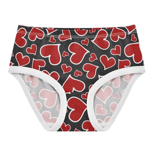Little Girl Underwear Toddler Panties Kids Undies Valentine's Loving Heart Soft Cotton Briefs 2T-8Y