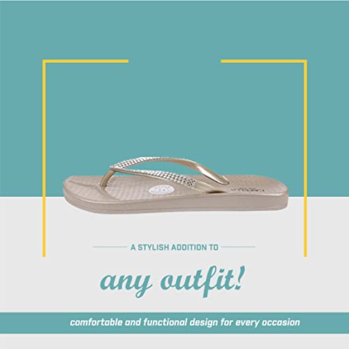 Capelli New York Ladies Flip Flops, Champagne, 8 #TOP3